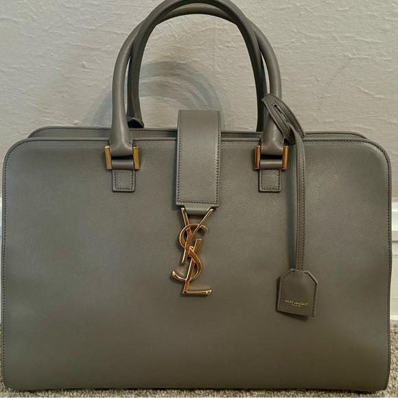 YSL Saint Laurent Gray Cabas Monogram Bag satchel/crossbody tote - Picture 1 of 14